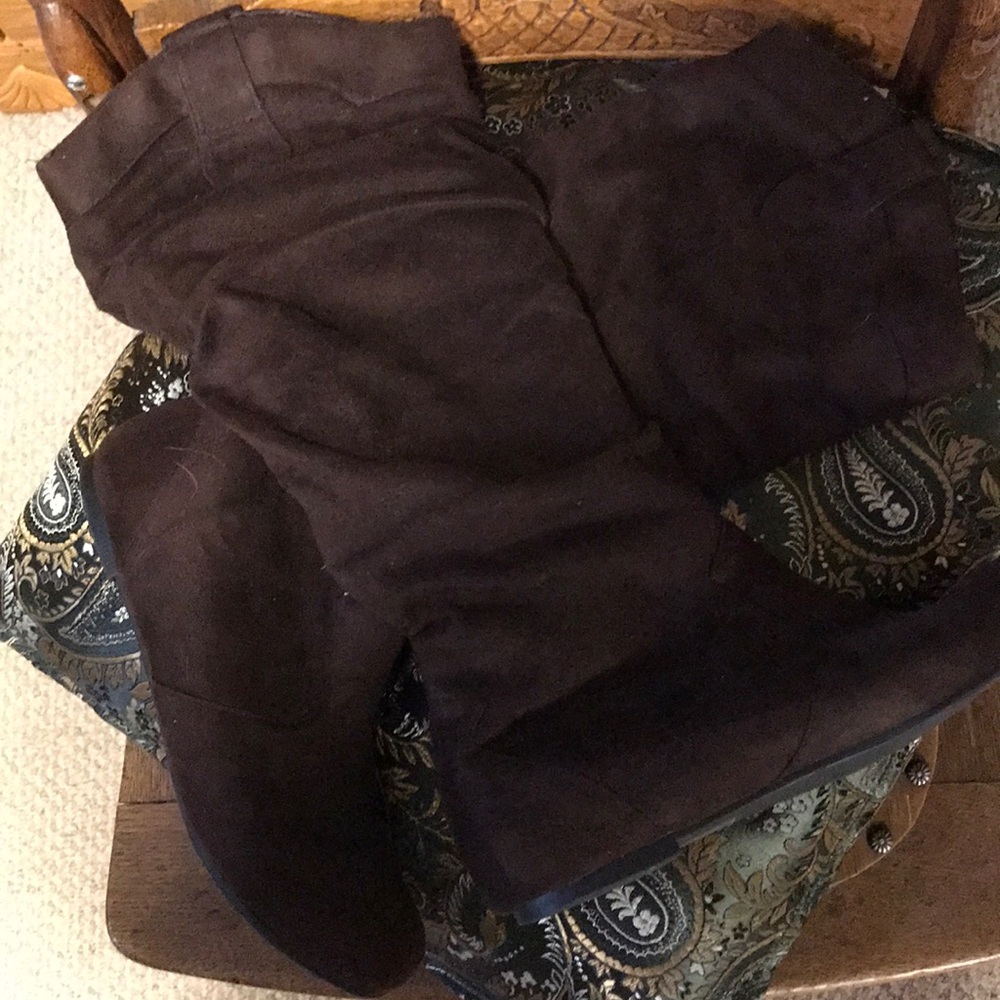 Brown slouch boots